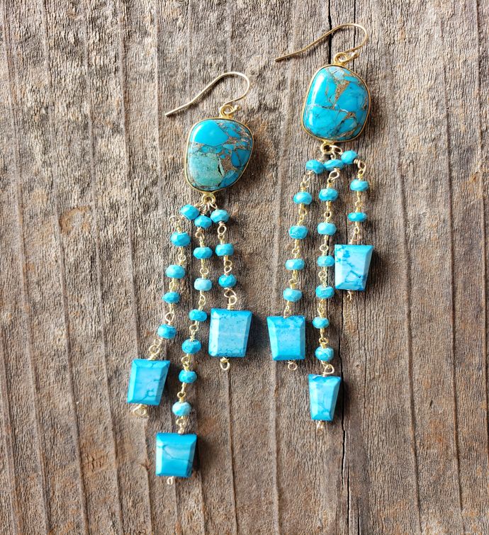 The Catalina Earring In Turquoise Copper